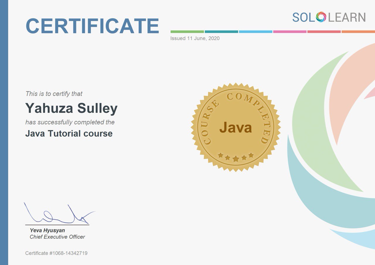 Sulley Yahuza Certificate Thumbnail